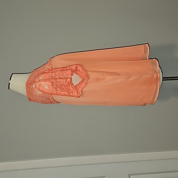 Torrid Tangerine Chiffon look /stretch Lace trim Plus Size 1X Lightweight VGUC * - Picture 5 of 15